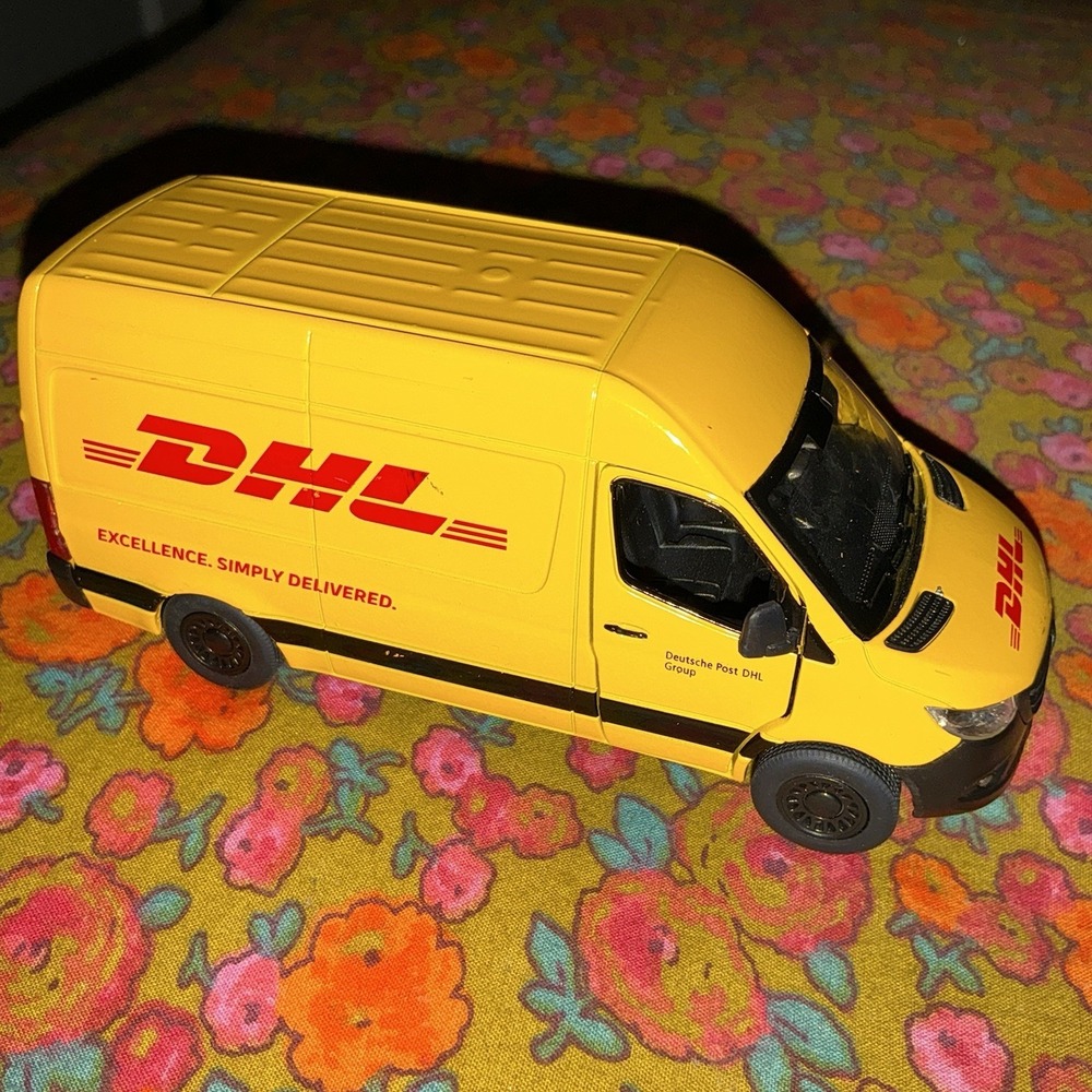 Mercedes-Benz Sprinter DHL Delivery Van, Kinsmart, Diecast Toy Car, 5'', 1:48